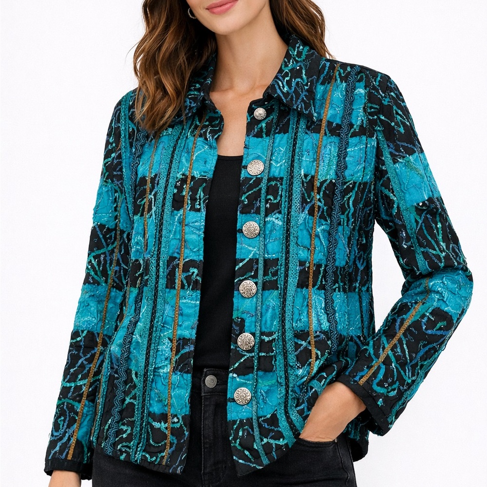 Patchwork Embroidered Boho Jacket - image 1